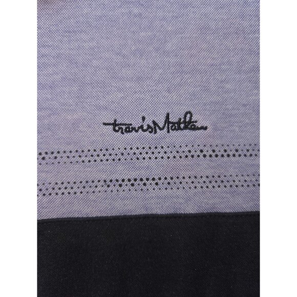 Travis Mathew Mens Polo Medium Purple Colorblock Pima Cotton Blend - Picture 7 of 9